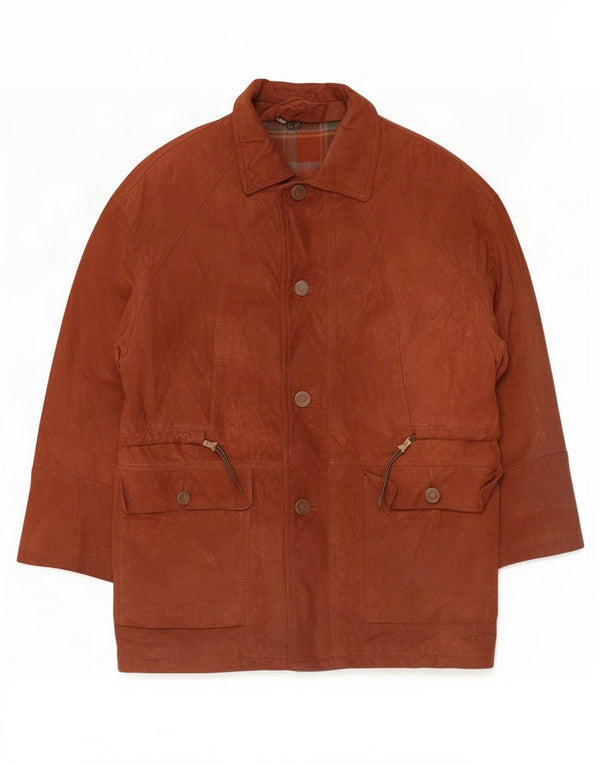 Anfor Mens Suede Overcoat IT 50 Large Brown Leather