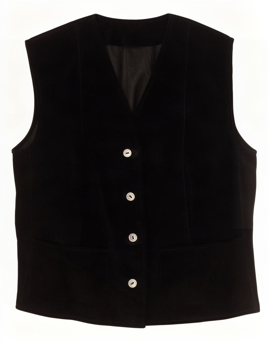 Vintage Womens Waistcoat UK 12 Medium Black