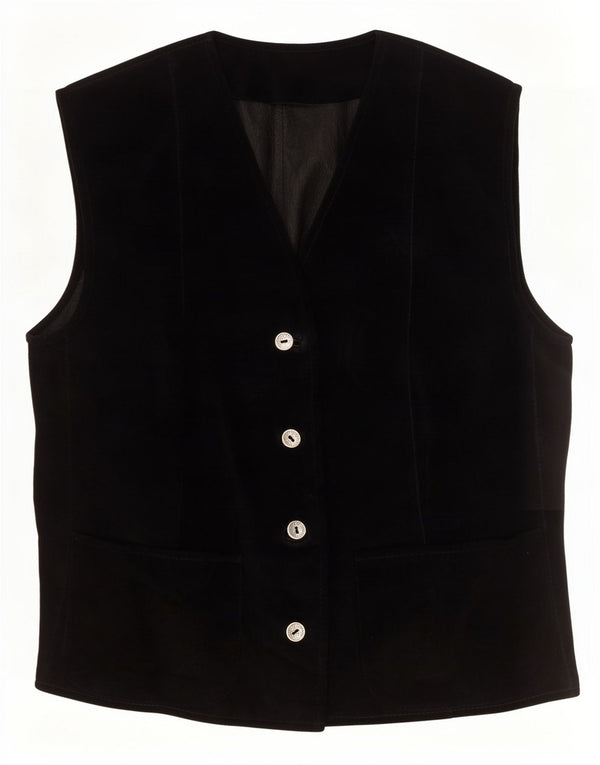 Vintage Womens Waistcoat UK 12 Medium Black