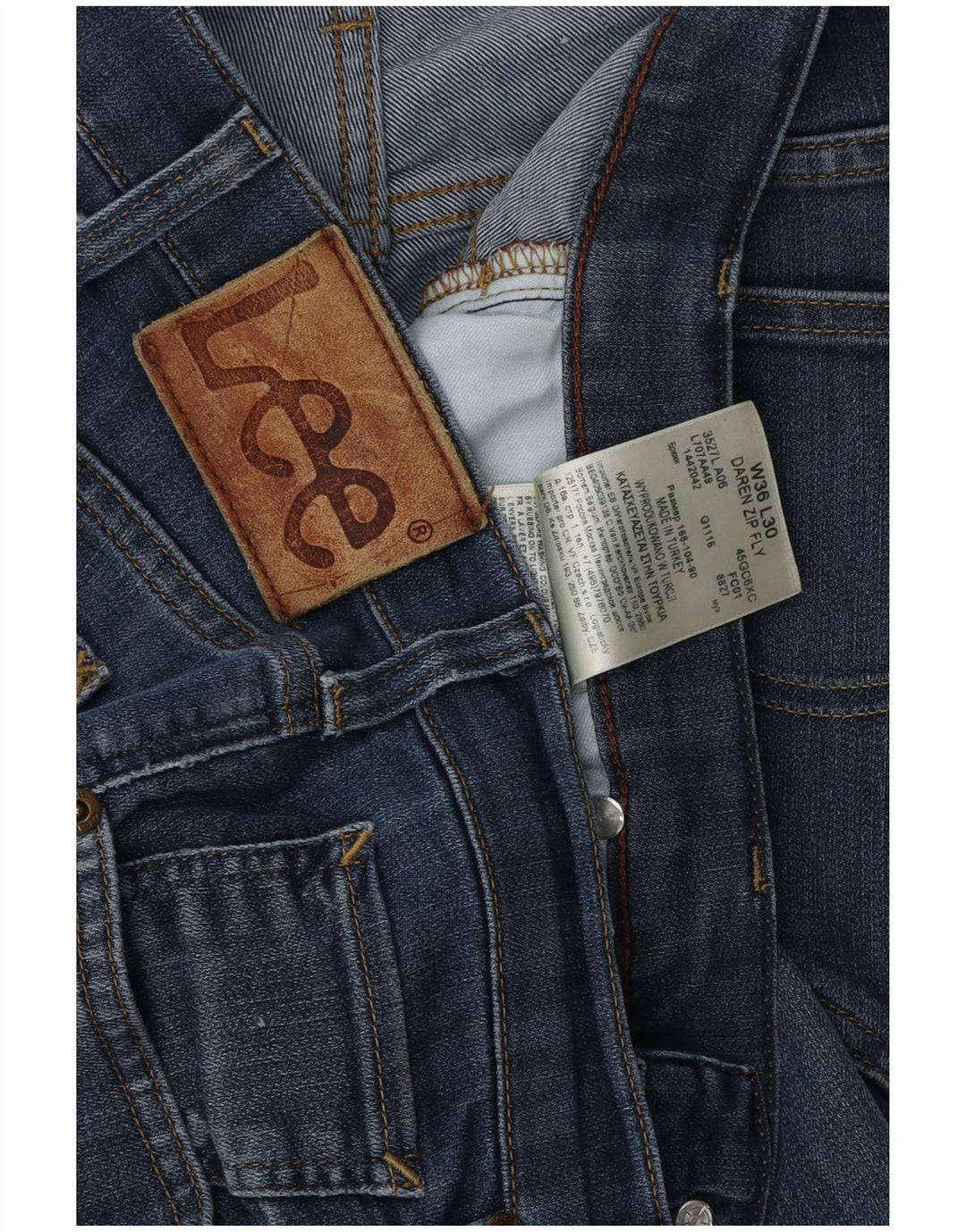 Lee Mens Daren Zip Fly Straight Jeans W36 L27 Blue