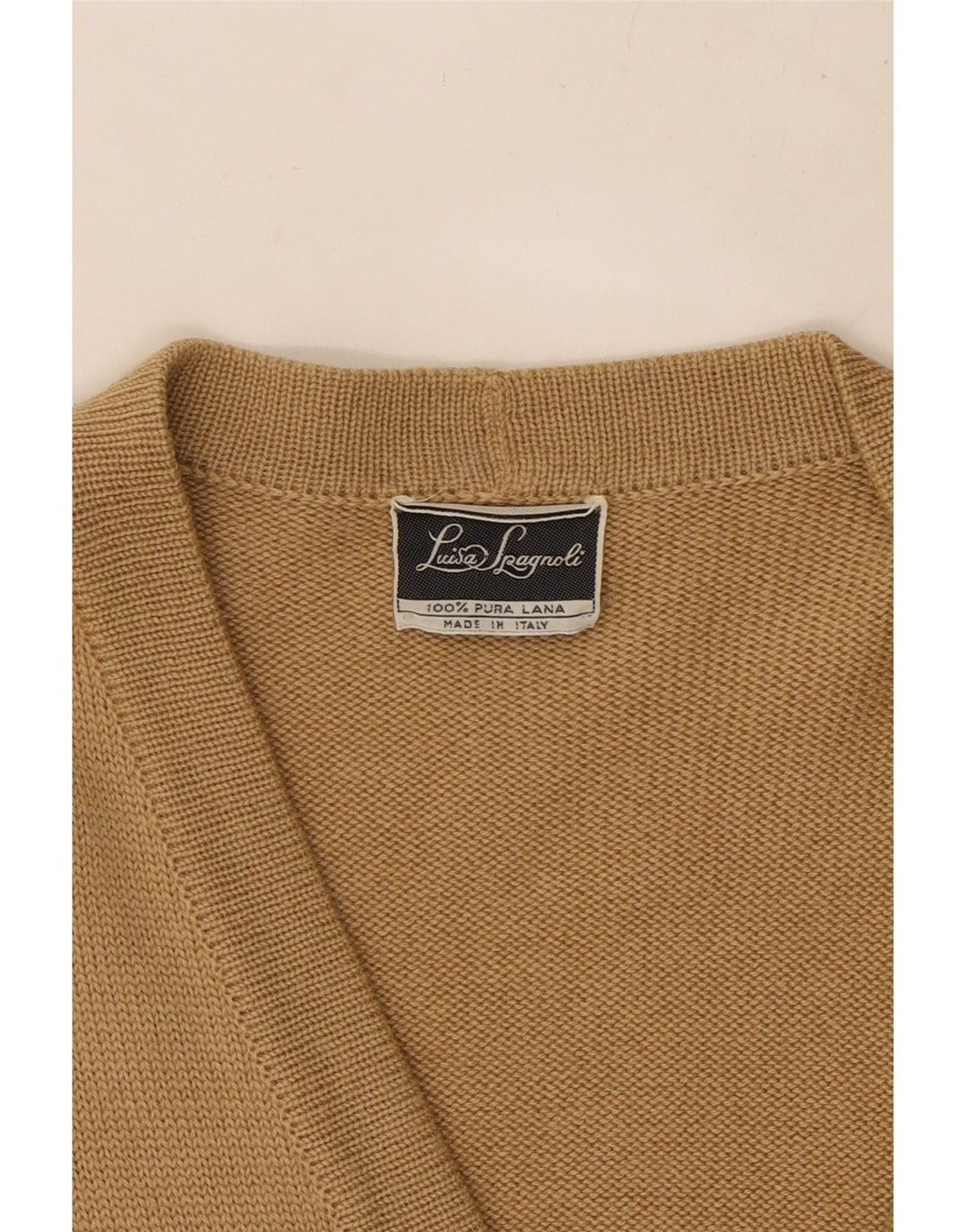 LUISA SPAGNOLI Womens Cardigan Sweater UK 14 Large Beige Wool