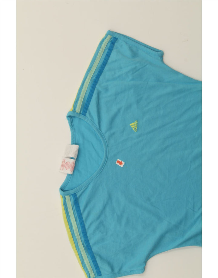 ADIDAS Boys T-Shirt Top 14-15 Years Blue Cotton Vintage Adidas and Second-Hand Adidas from Messina Hembry 
