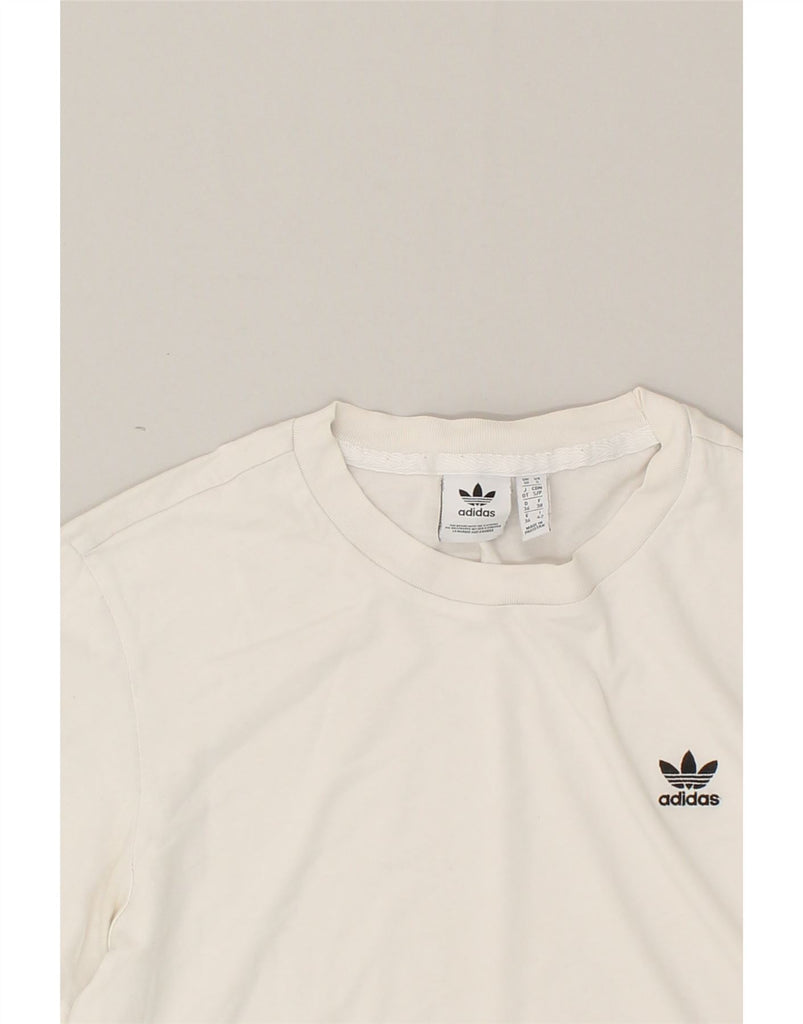 ADIDAS Womens Loose Fit T-Shirt Top UK 10 Small White Cotton | Vintage Adidas | Thrift | Second-Hand Adidas | Used Clothing | Messina Hembry 