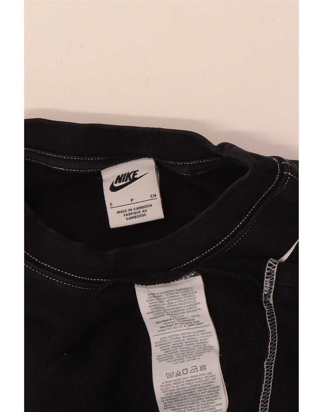 Nike Mens Graphic Loose Fit Sweatshirt Jumper Small Black Cotton