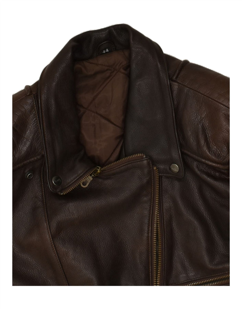 VINTAGE Womens Leather Jacket IT 44 Medium Brown | Vintage Vintage | Thrift | Second-Hand Vintage | Used Clothing | Messina Hembry 