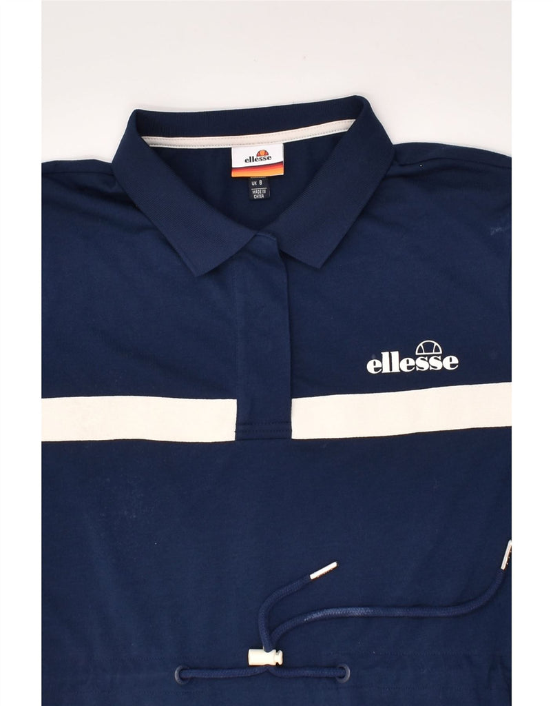 ELLESSE Womens Short Sleeves Polo Dress UK 8 Small  Navy Blue Colourblock | Vintage Ellesse | Thrift | Second-Hand Ellesse | Used Clothing | Messina Hembry 