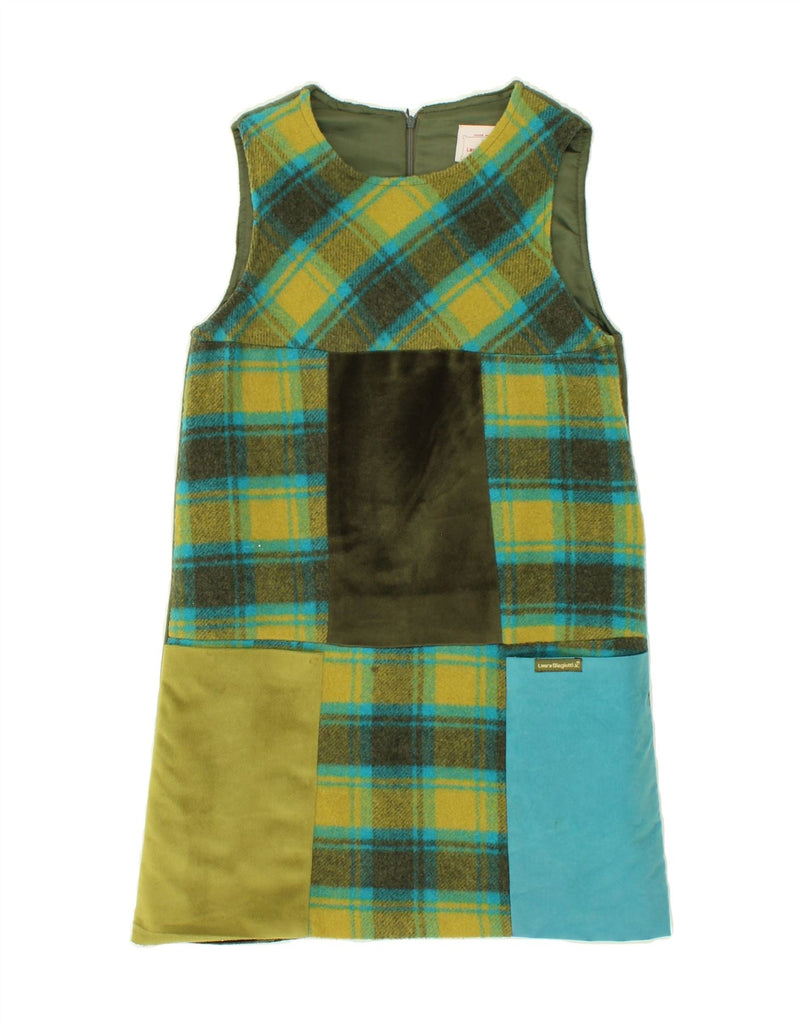 LAURA BIAGIOTTI Girls Sleeveless A-Line Dress 8-9 Years XL Green Patchwork Vintage Laura Biagiotti and Second-Hand Laura Biagiotti from Messina Hembry 