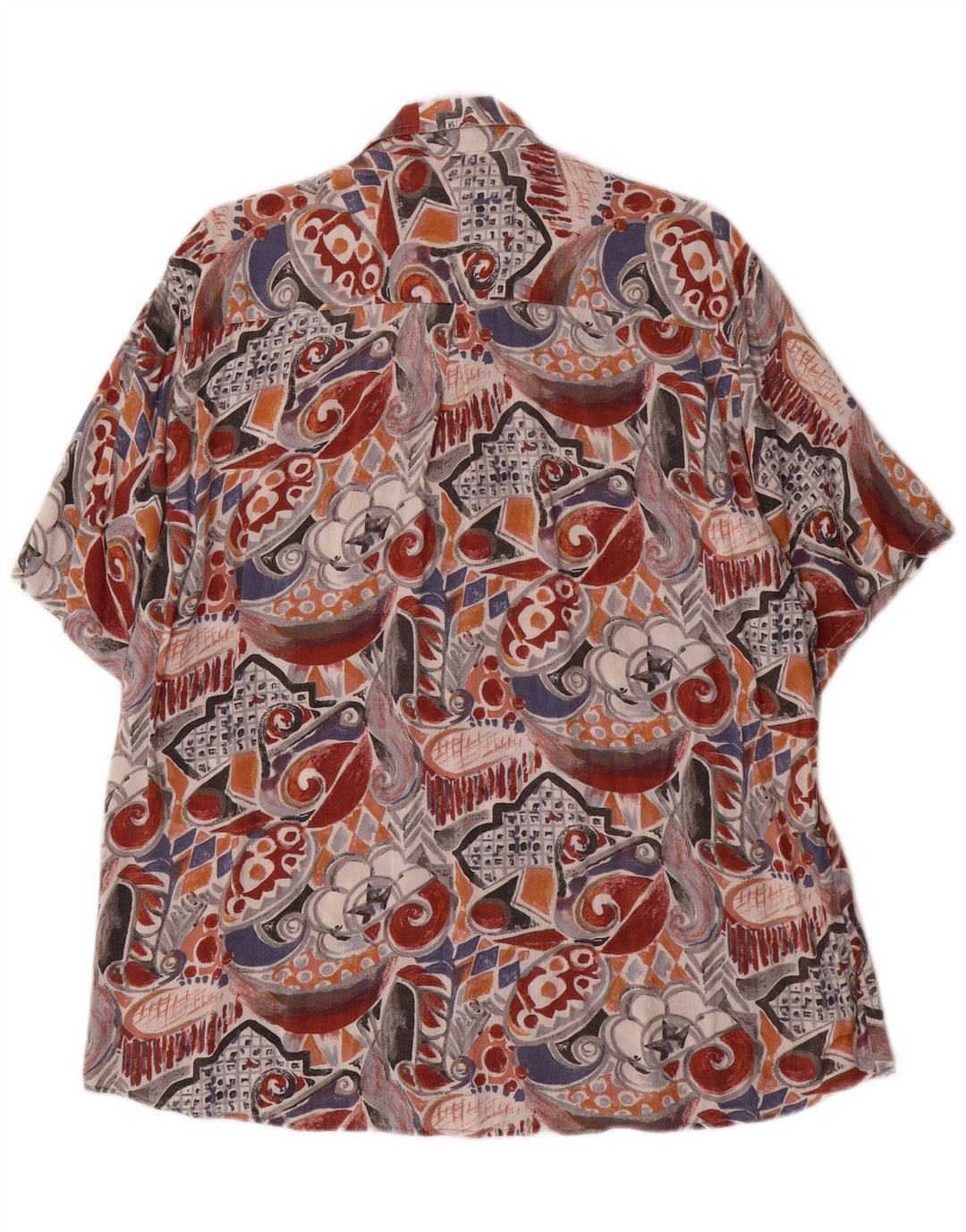 EXCEL Mens Abstract Pattern Short Sleeve Shirt Large Multicoloured