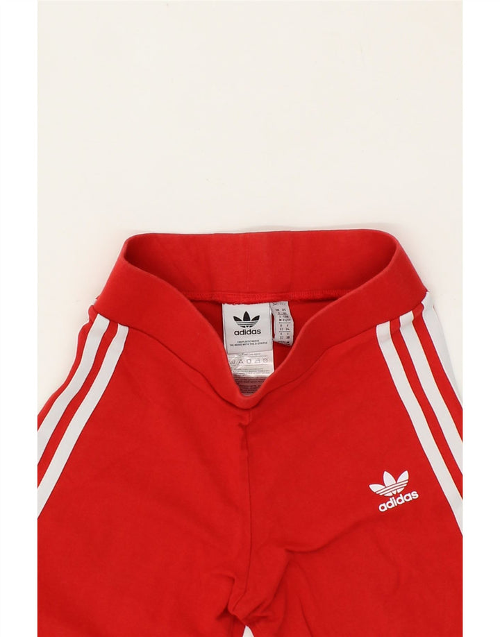 ADIDAS Womens Leggings UK 6 XS Red Cotton Vintage Adidas and Second-Hand Adidas from Messina Hembry 