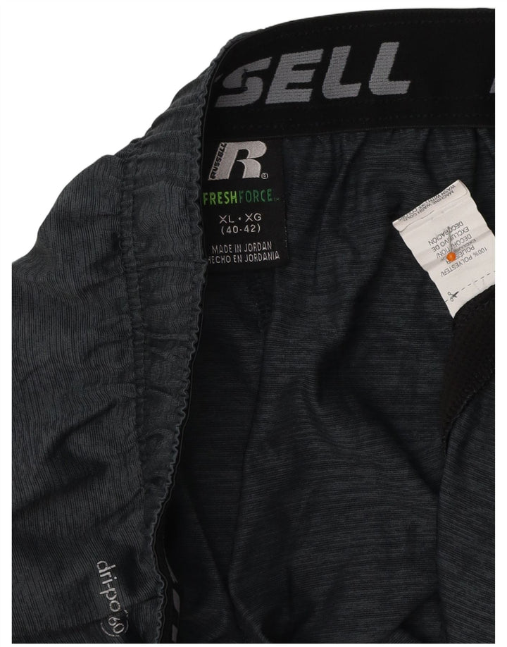 RUSSELL ATHLETIC Mens Sport Shorts XL  Grey Colourblock Polyester