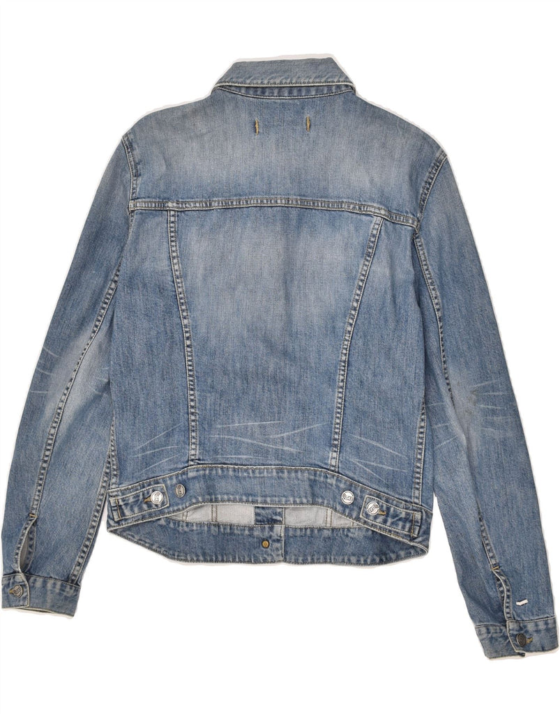 GAS Womens Denim Jacket UK 14 Large Blue | Vintage Gas | Thrift | Second-Hand Gas | Used Clothing | Messina Hembry 