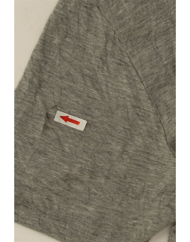 Adidas Mens Graphic T-Shirt Top Medium Grey Flecked Polyester