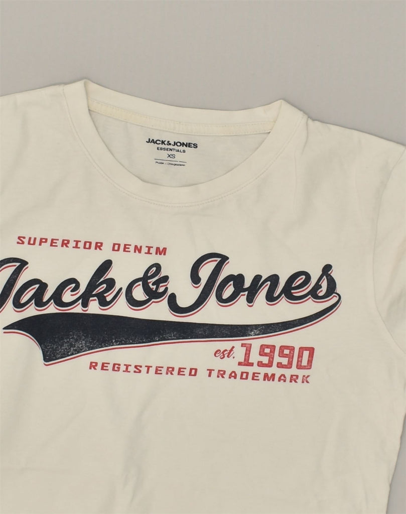 JACK & JONES Mens Graphic T-Shirt Top XS White Cotton | Vintage Jack & Jones | Thrift | Second-Hand Jack & Jones | Used Clothing | Messina Hembry 