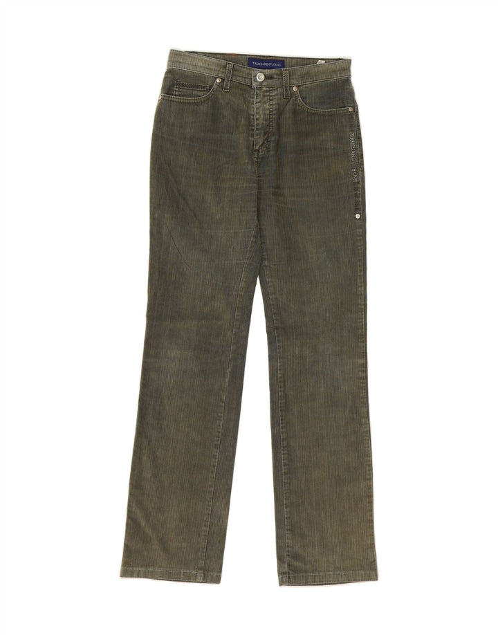TRUSSARDI Womens Straight Jeans W25 L30 Green Polyester Vintage Trussardi and Second-Hand Trussardi from Messina Hembry 