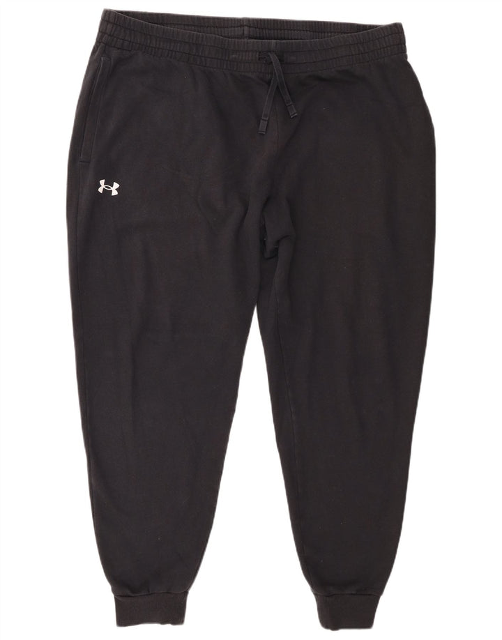 Under Armour Mens Tracksuit Trousers Joggers 2XL Black Polyester