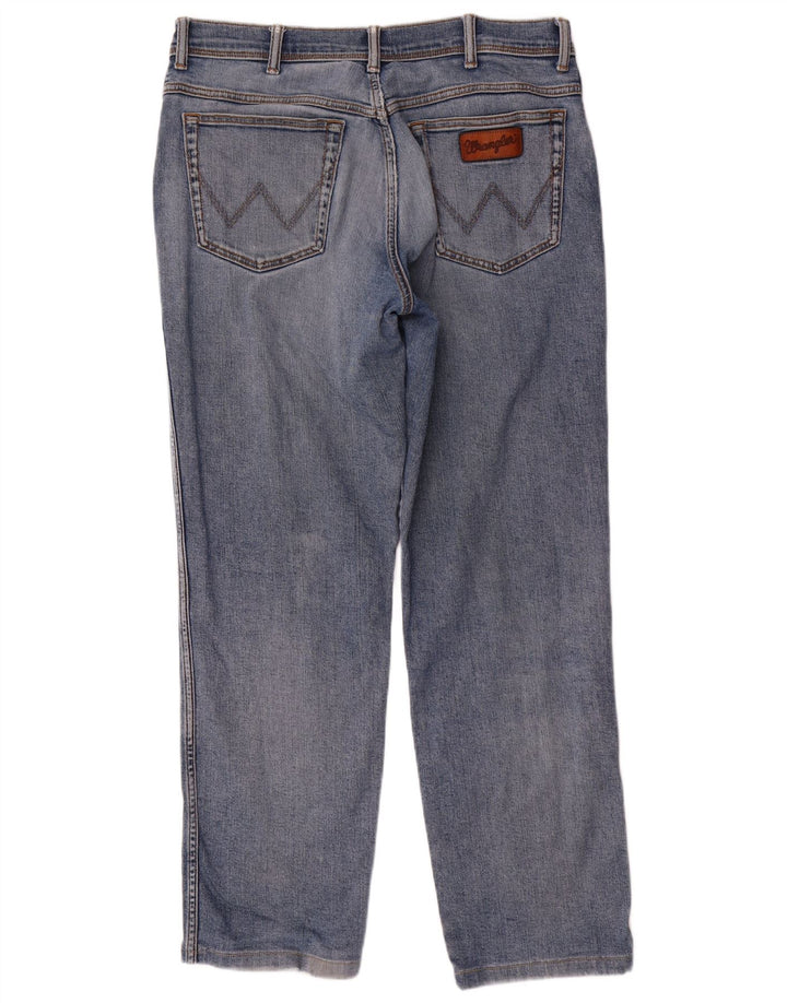 Wrangler Mens Straight Jeans W36 L32 Blue Cotton