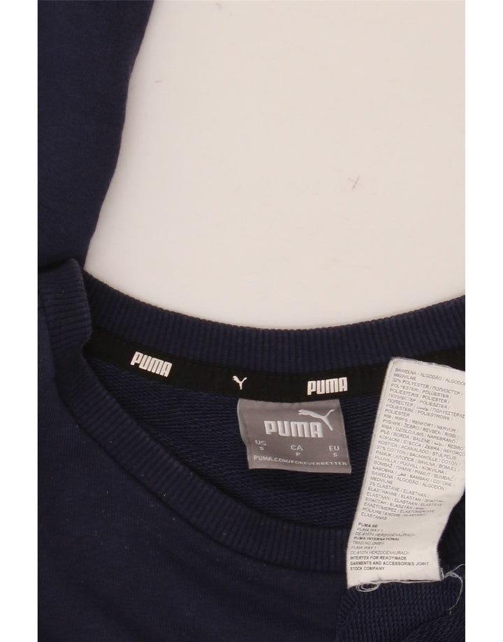 Adidas Mens Graphic Sweatshirt Jumper Small Navy Blue Cotton