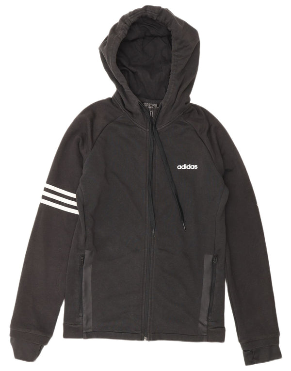 ADIDAS Mens Climalite Zip Hoodie Sweater Small Black Cotton