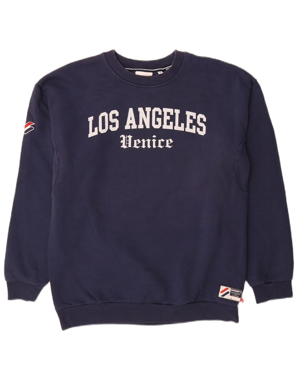 Superdry Mens Los Angeles Venice Graphic Sweatshirt Jumper XS Navy Blue