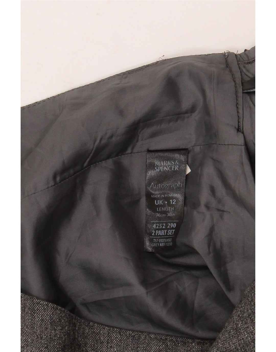 Marks & Spencer Womens A-Line Skirt UK 12 Medium W32 Grey Flecked New Wool