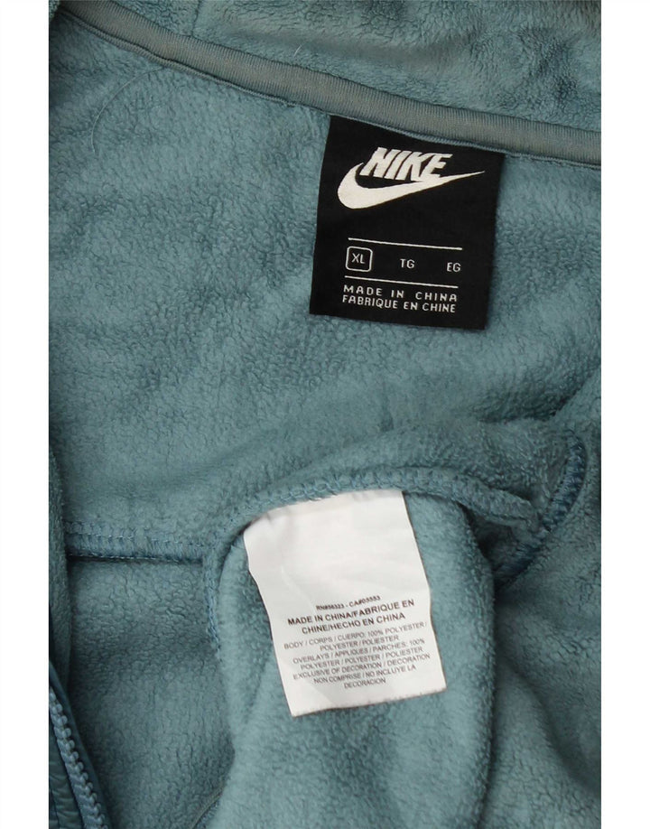 Nike Womens Hooded Fleece Jacket UK 18 XL Blue Polyester