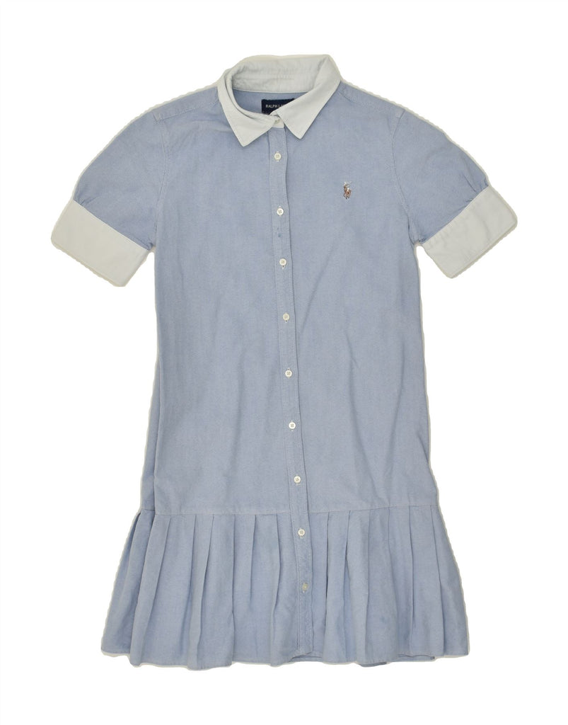 RALPH LAUREN Girls Shirt Dress 11-12 Years Blue Cotton Vintage Ralph Lauren and Second-Hand Ralph Lauren from Messina Hembry 