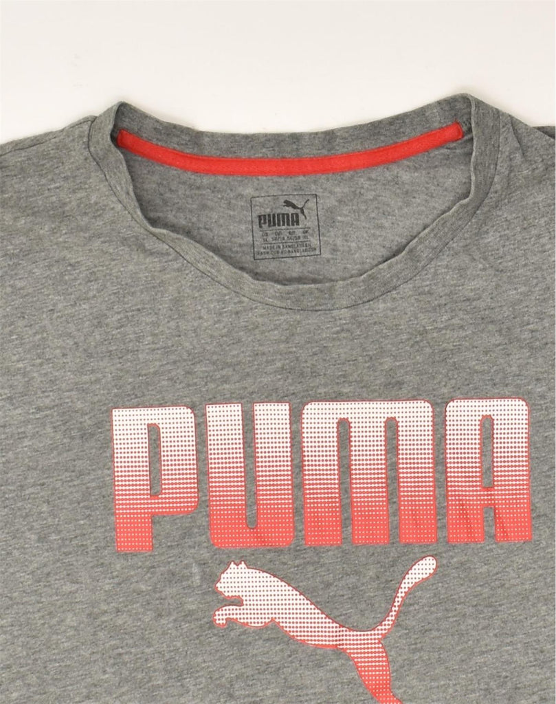 PUMA Mens Graphic T-Shirt Top XL Grey Cotton | Vintage Puma | Thrift | Second-Hand Puma | Used Clothing | Messina Hembry 