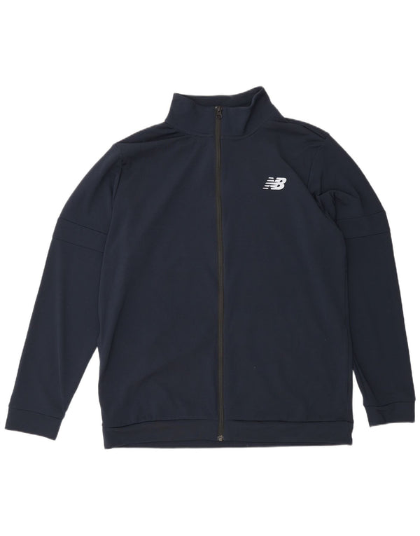 New Balance Mens Tracksuit Top Jacket Large Navy Blue Polyester Sports