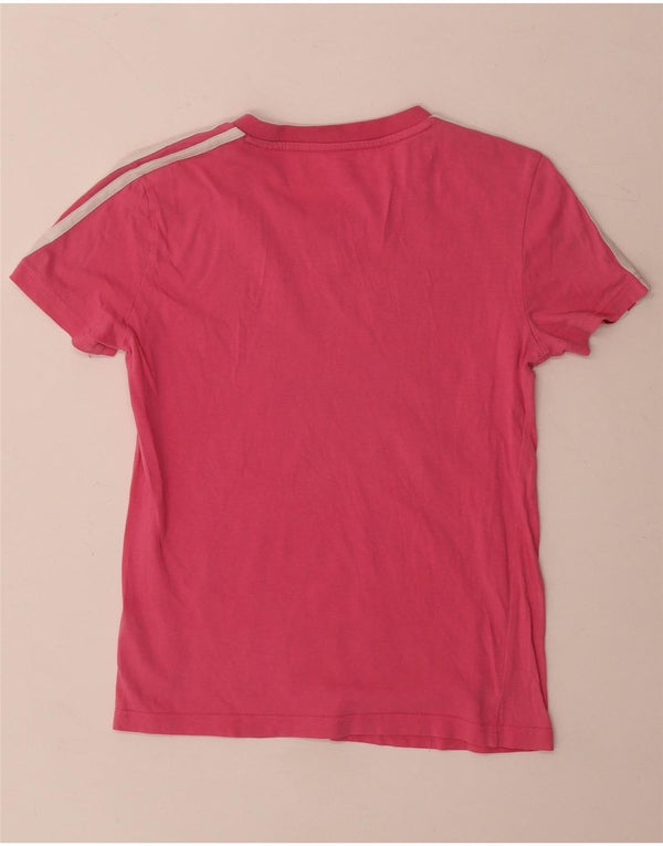 Adidas Womens T-Shirt Top UK 4/6 XS Pink Cotton