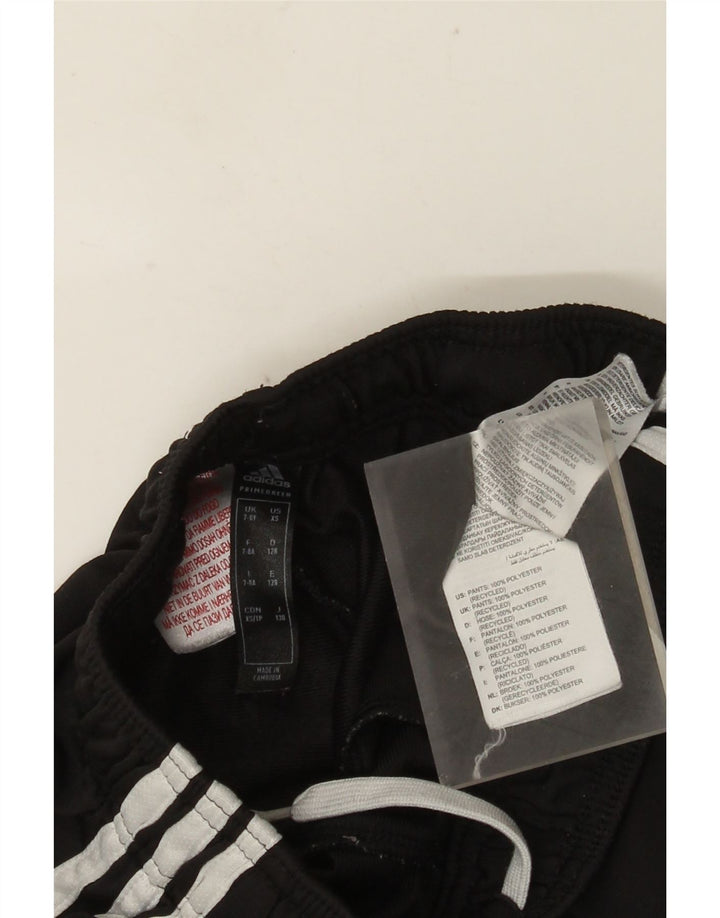 ADIDAS Boys Tracksuit Trousers Joggers 7-8 Years  Black Polyester