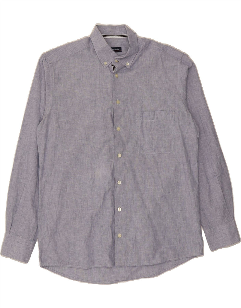 PIERRE CARDIN Mens Shirt Medium Blue Cotton Vintage Pierre Cardin and Second-Hand Pierre Cardin from Messina Hembry 