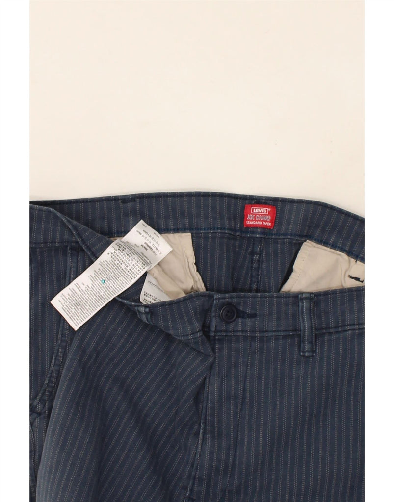 LEVI'S Mens Standard Tapered Chino Trousers W38 L34 Navy Blue Striped Vintage Levi's and Second-Hand Levi's from Messina Hembry 