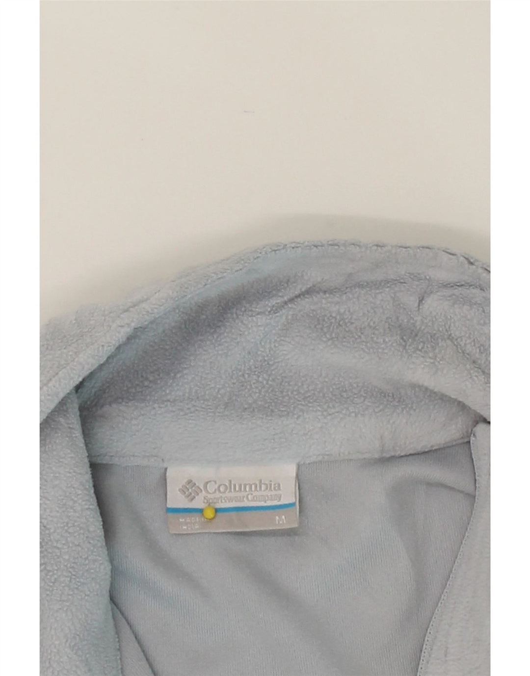 COLUMBIA Womens Zip Neck Fleece Jumper UK 14 Medium Blue Polyester Vintage Columbia and Second-Hand Columbia from Messina Hembry 