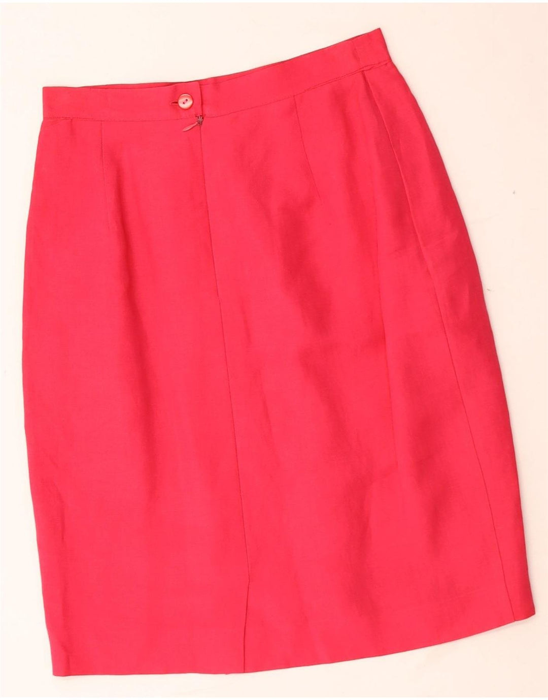 Vintage Womens 3 Button 2 Piece Skirt Set UK 12 Medium W28 Red Linen