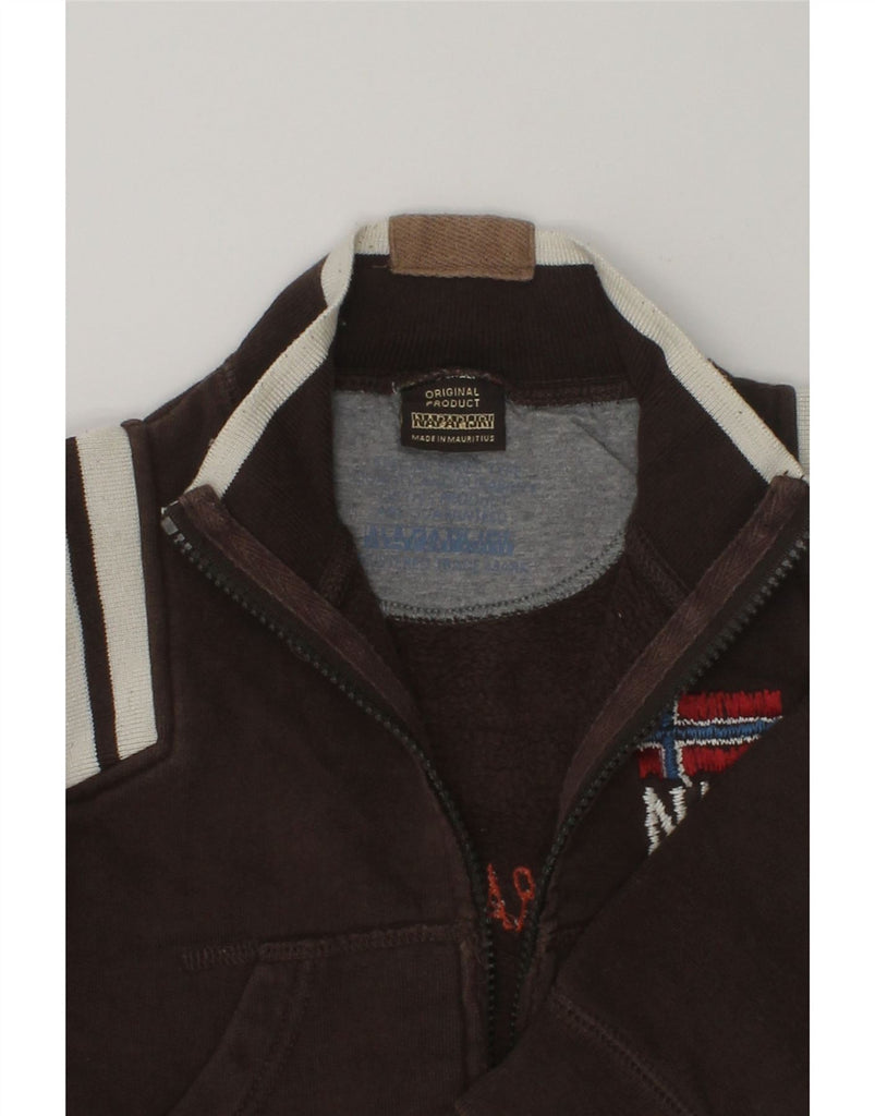NAPAPIJRI Baby Boys Graphic Tracksuit Top Jacket 18-24 Months Brown Cotton | Vintage Napapijri | Thrift | Second-Hand Napapijri | Used Clothing | Messina Hembry 