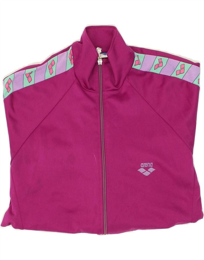 ARENA Womens Graphic Tracksuit Top Jacket UK 16 Large Pink | Vintage Arena | Thrift | Second-Hand Arena | Used Clothing | Messina Hembry 