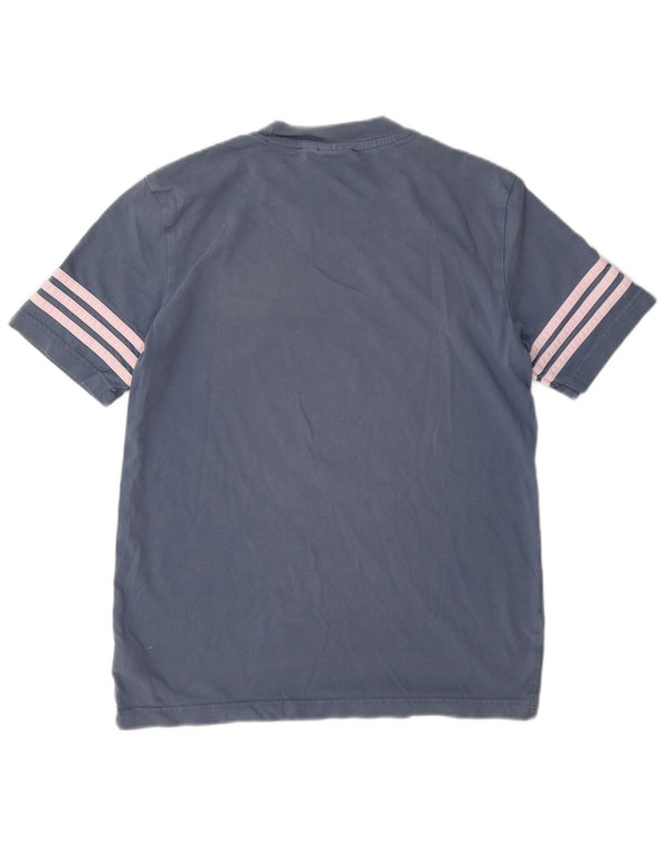 Adidas Womens Graphic T-Shirt Top UK 10 Small Blue Cotton