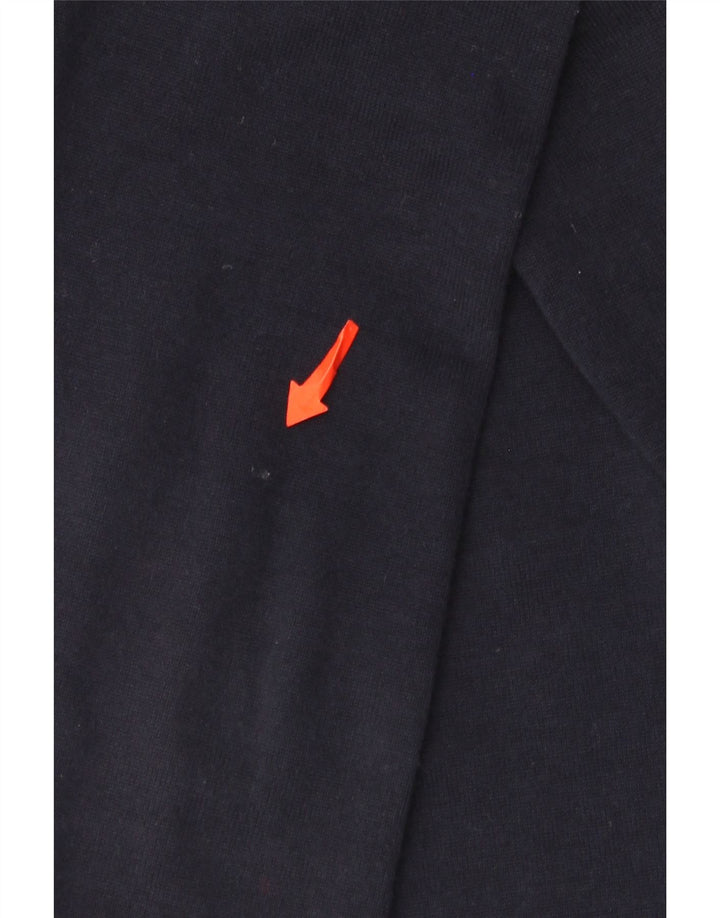 Tommy Hilfiger Mens Zip Neck Jumper Sweater Medium Navy Blue Cotton