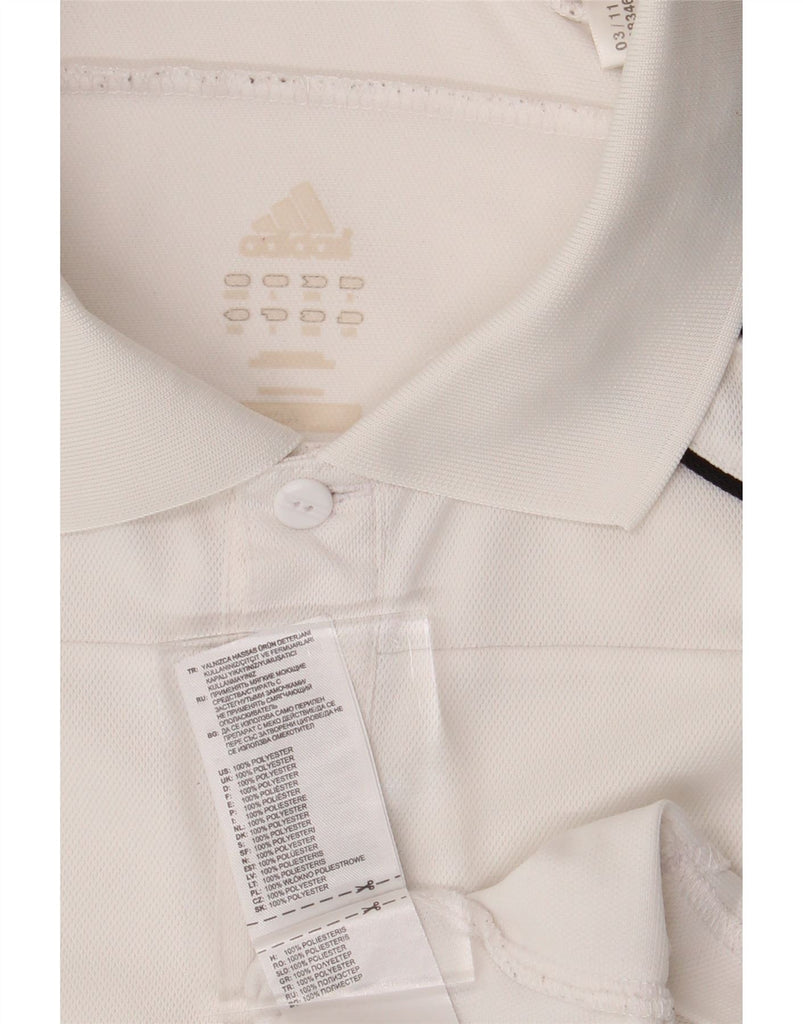 ADIDAS Mens Climalite Polo Shirt Large White Polyester Vintage Adidas and Second-Hand Adidas from Messina Hembry 
