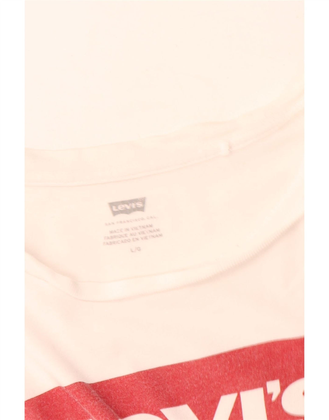 Levi's Womens Graphic T-Shirt Top UK 16 Large Off White