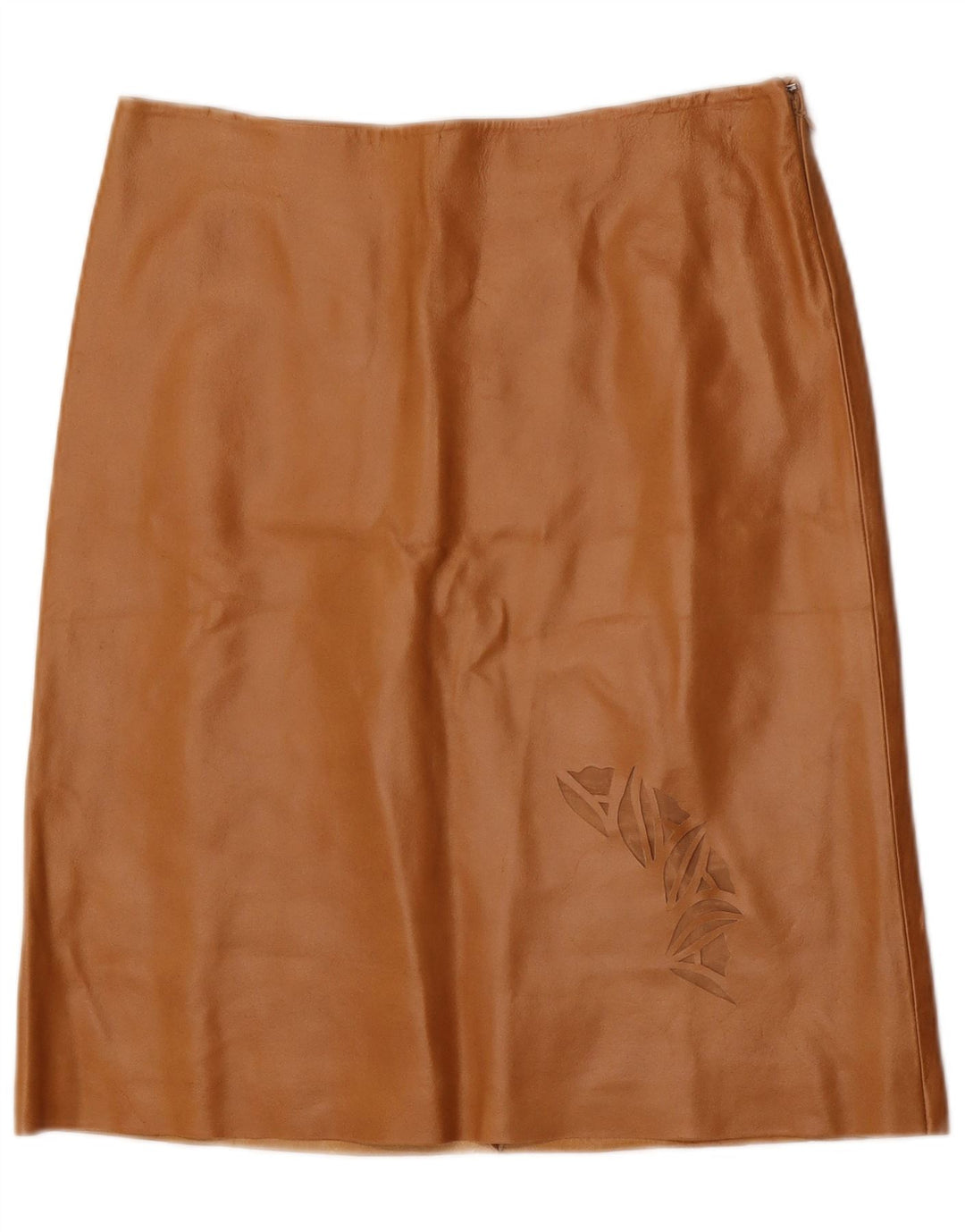 Vintage Womens Leather Skirt IT 44 Medium W32  Brown Leather