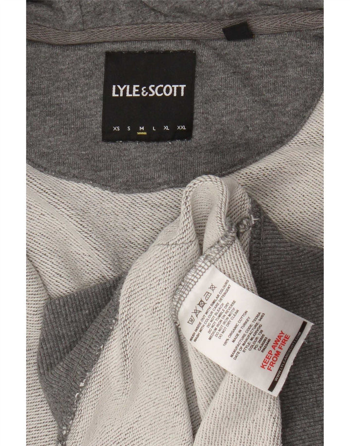Lyle & Scott Mens Zip Hoodie Sweater Medium Grey Flecked Cotton