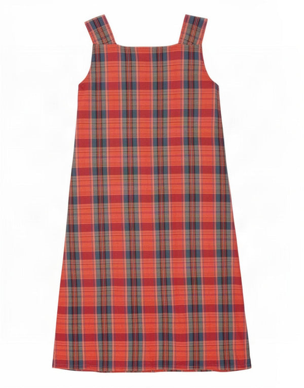 Alba Fornari Womens Sleeveless Apron Dress IT 44 Medium Red Plaid