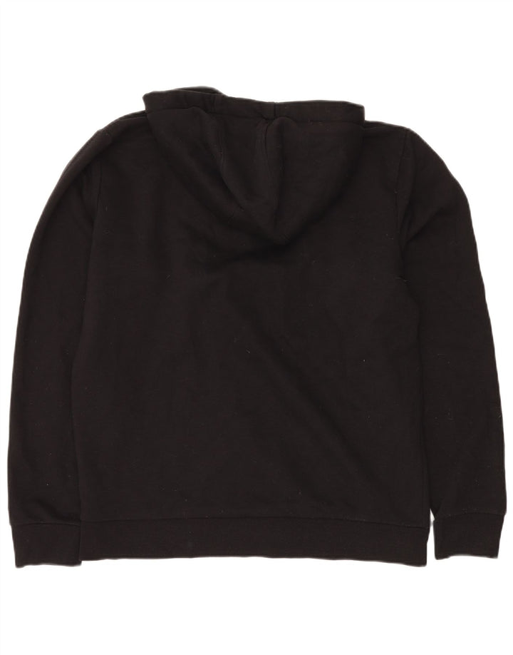 KAPPA Mens Graphic Hoodie Jumper Medium Black