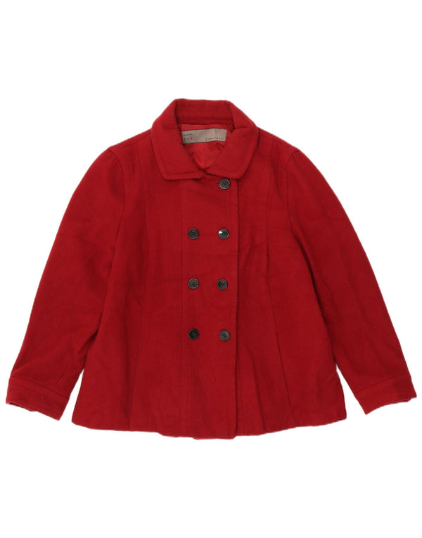 Zara Womens Pea Coat UK 18 XL Red