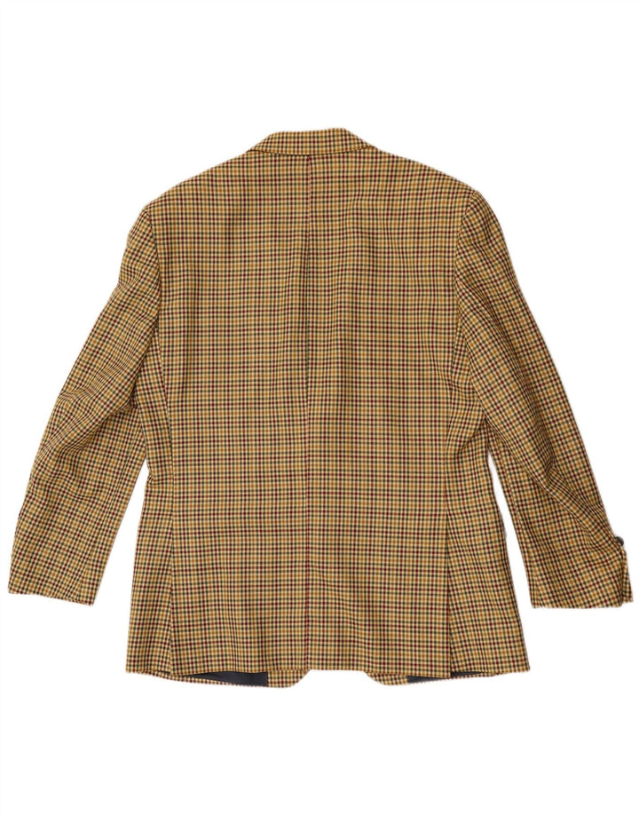 Caracciolo Mens 2 Button Blazer Jacket IT 52 XL Brown Houndstooth