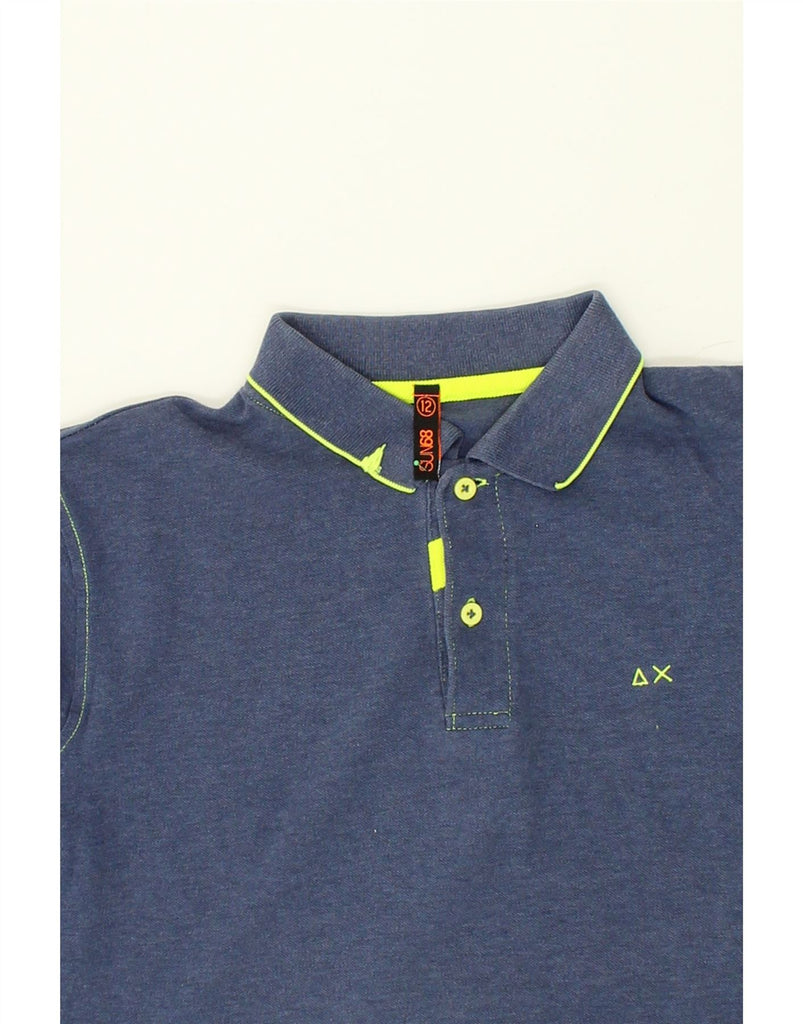 SUN68 Boys Polo Shirt 11-12 Years Blue Cotton | Vintage Sun68 | Thrift | Second-Hand Sun68 | Used Clothing | Messina Hembry 