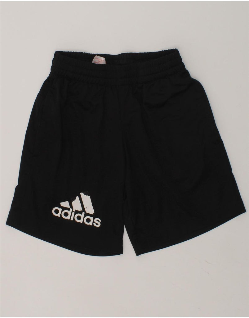 ADIDAS Boys Graphic Sport Shorts 7-8 Years Black Polyester | Vintage Adidas | Thrift | Second-Hand Adidas | Used Clothing | Messina Hembry 