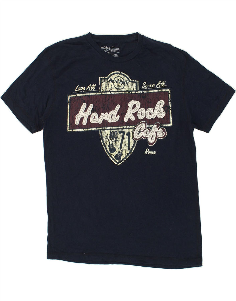 HARD ROCK CAFE Mens Rome Graphic T-Shirt Top Medium Navy Blue Cotton | Vintage Hard Rock Cafe | Thrift | Second-Hand Hard Rock Cafe | Used Clothing | Messina Hembry 