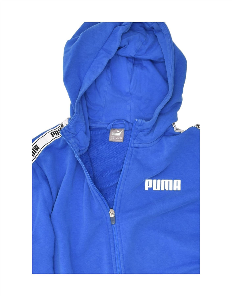 PUMA Boys Graphic Zip Hoodie Sweater 13-14 Years Blue Cotton | Vintage Puma | Thrift | Second-Hand Puma | Used Clothing | Messina Hembry 